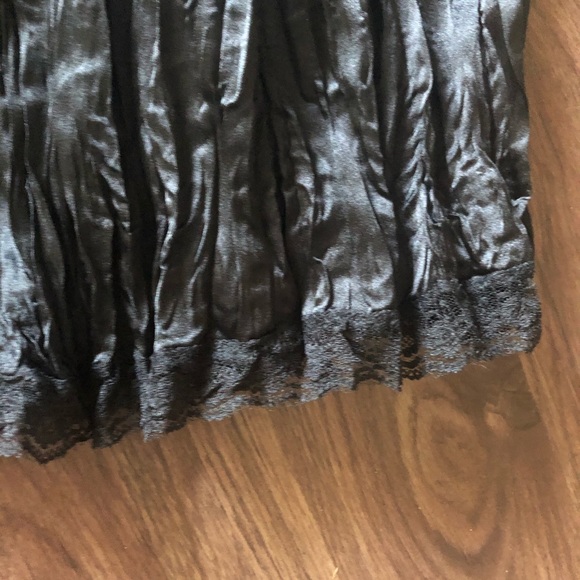90’s Vintage Silky Crinkle Skirt Lace Ribbon Adjustable Size Medium M - Picture 3 of 11